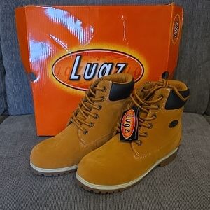 Lugz Convoy Boys Ankle Boots In Golden Wheat, Size 3.5, New In Box.